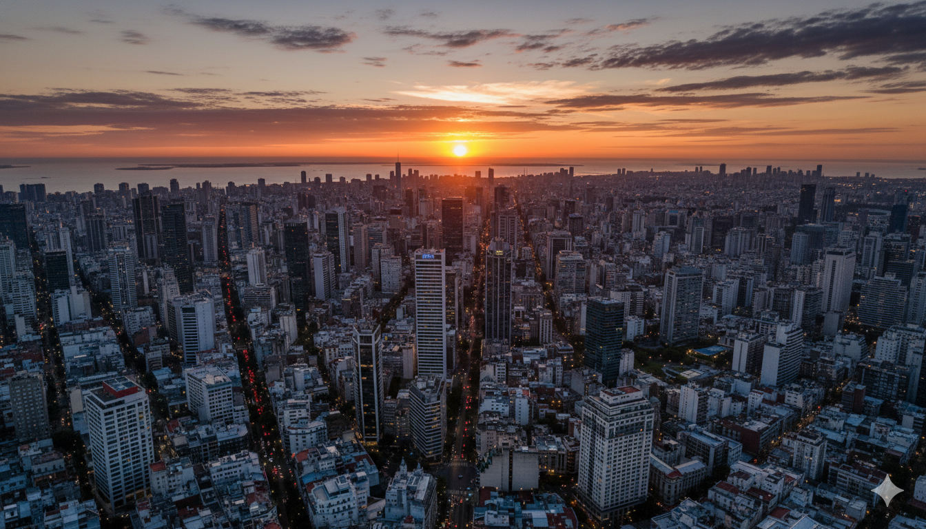 Ciudad de Buenos Aires al atardecer
